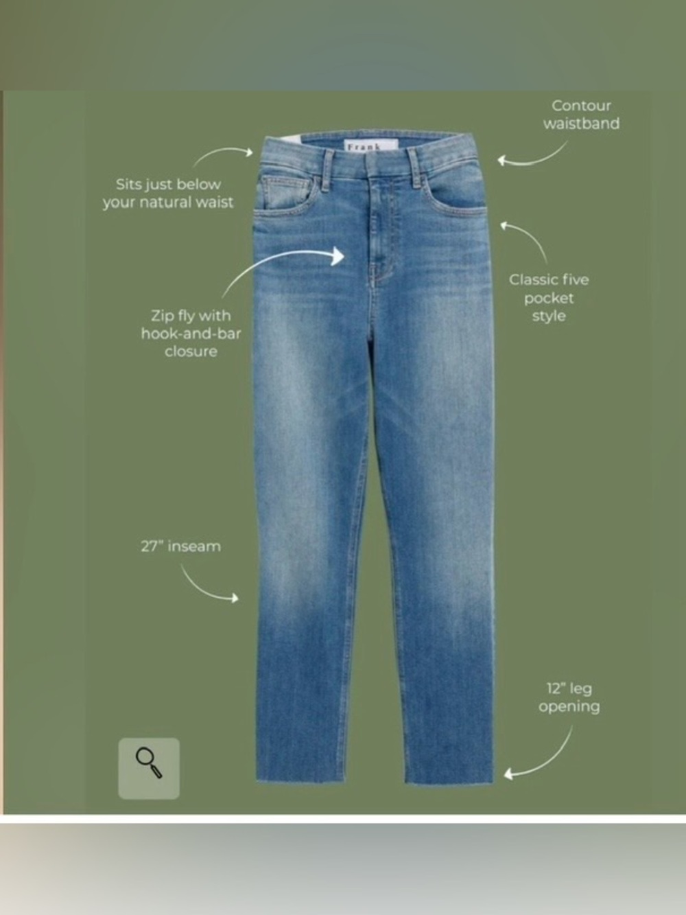 Frank & Eileen Derry Straight Leg Jeans, size 30 - Picture 5 of 7